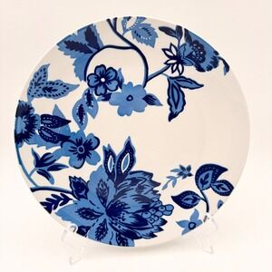 Royal Norfolk Blue Floral Stoneware Dinner Plate White Cobalt 10.5 Inch
